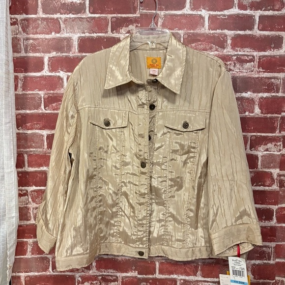 Ruby Rd. Jackets & Blazers - Ruby Rd. Shimmering Beige Jean Jacket